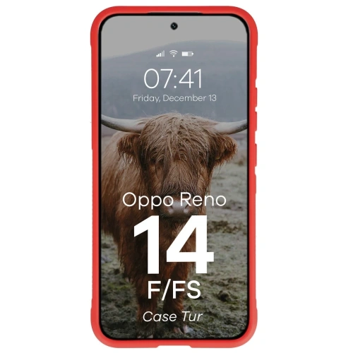 Pancerne etui Bizon Case Tur do Oppo Reno 14 F / 14 FS czerwone