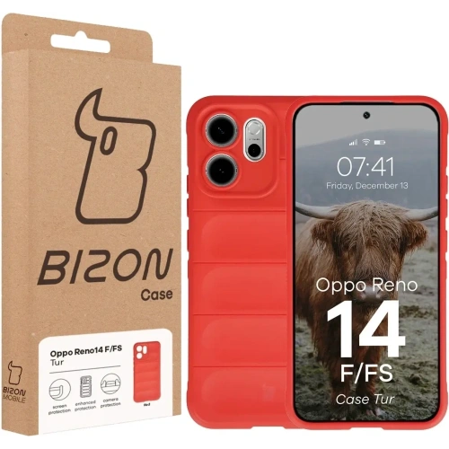 Pancerne etui Bizon Case Tur do Oppo Reno 14 F / 14 FS czerwone
