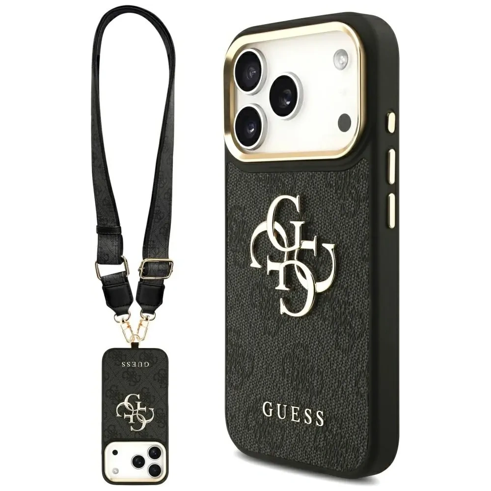 Etui Guess 4G Big 4G Classic Logo Big Strap Metal Buttons do Apple iPhone 17 Pro czarny