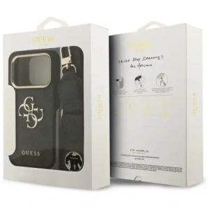 Etui Guess 4G Big 4G Classic Logo Big Strap Metal Buttons do Apple iPhone 17 Pro czarny
