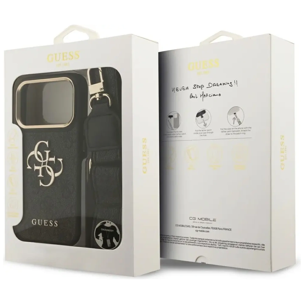 Etui Guess 4G Big 4G Classic Logo Big Strap Metal Buttons do Apple iPhone 17 Pro czarny