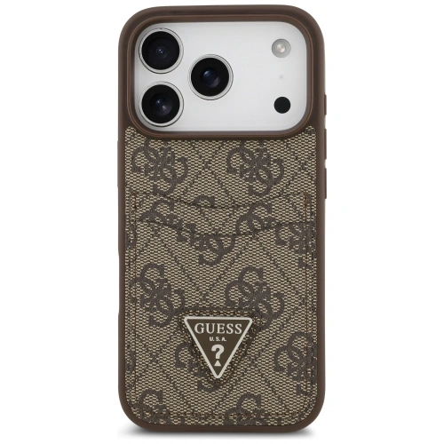 Etui Guess 4G Double Card Triangle do Apple iPhone 17 Pro brązowy