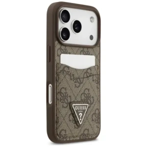 Etui Guess 4G Double Card Triangle do Apple iPhone 17 Pro brązowy