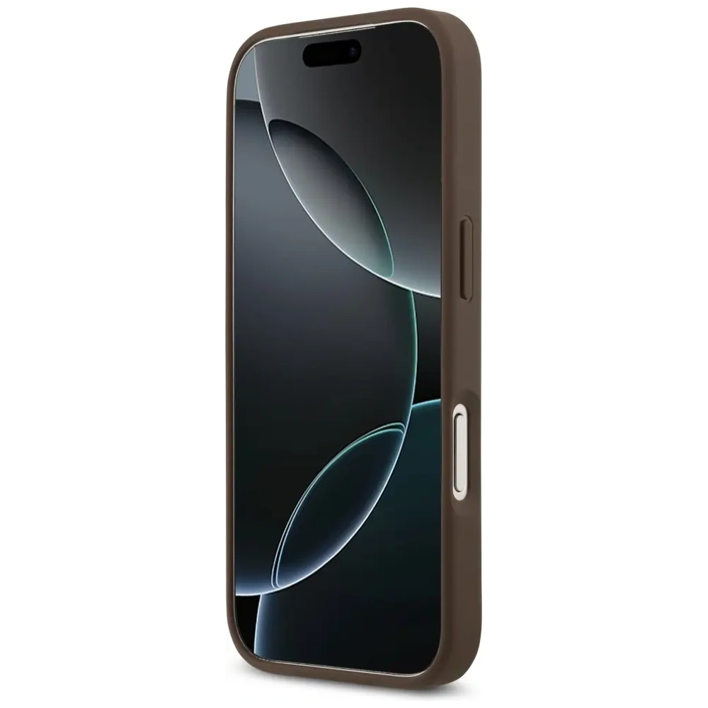 Etui Guess 4G Double Card Triangle do Apple iPhone 17 Pro brązowy