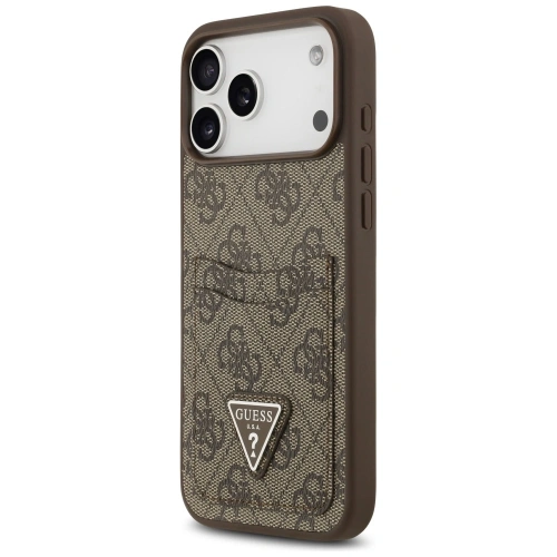 Etui Guess 4G Double Card Triangle do Apple iPhone 17 Pro Max brązowy