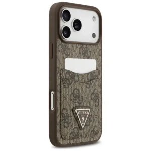 Etui Guess 4G Double Card Triangle do Apple iPhone 17 Pro Max brązowy
