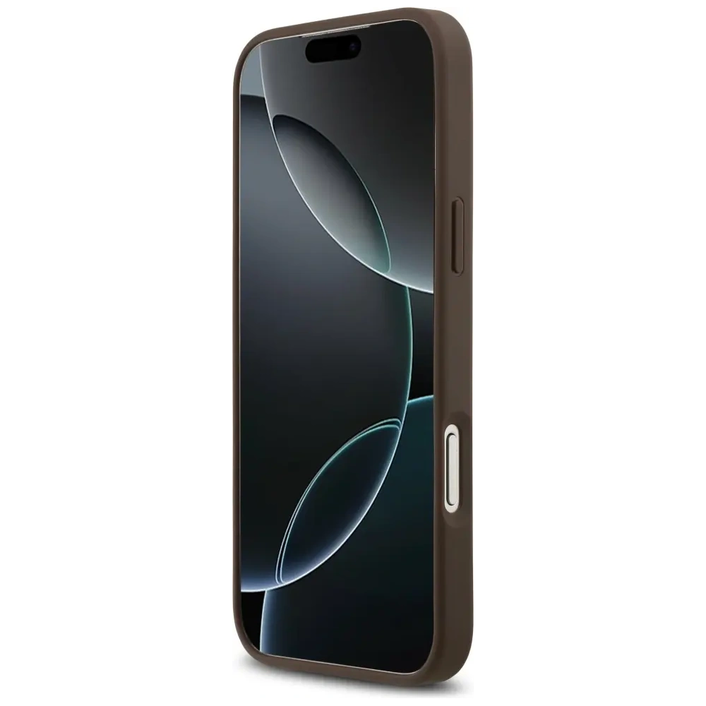 Etui Guess 4G Double Card Triangle do Apple iPhone 17 Pro Max brązowy