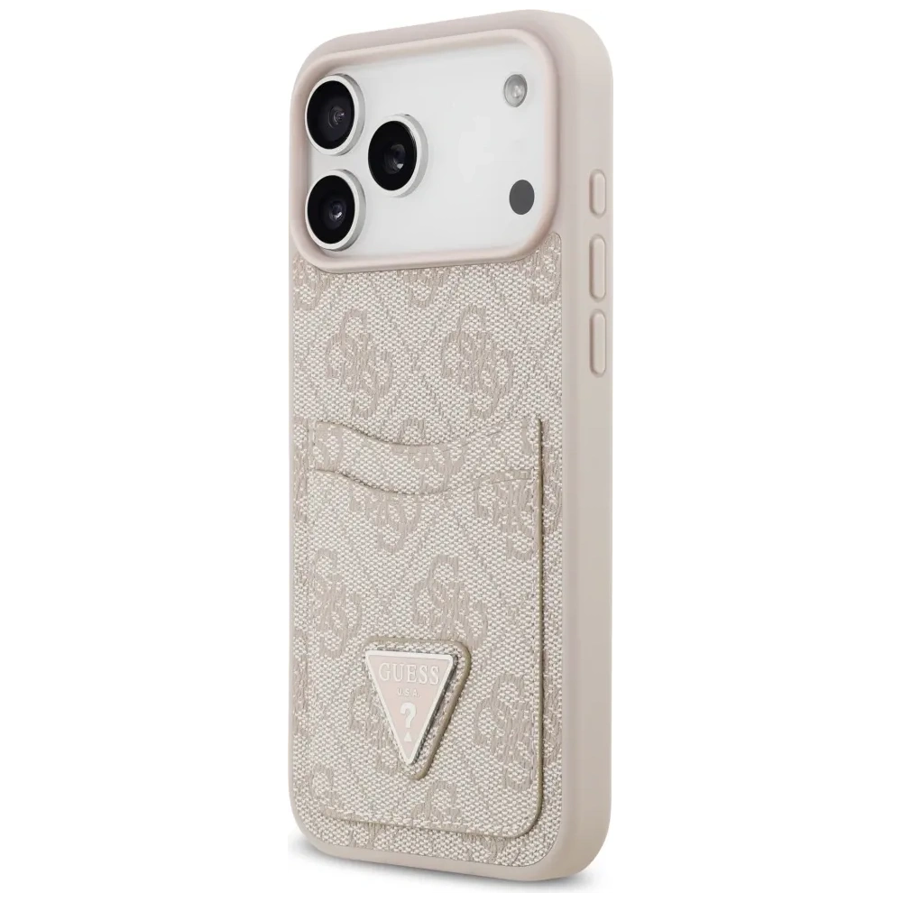 Etui Guess 4G Double Card Triangle do Apple iPhone 17 Pro Max różowy