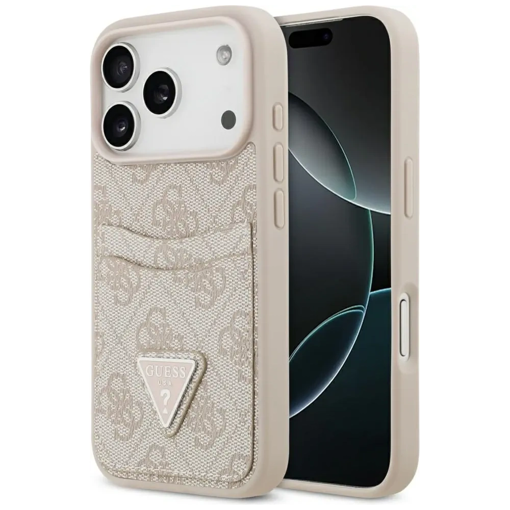 Etui Guess 4G Double Card Triangle do Apple iPhone 17 Pro różowy