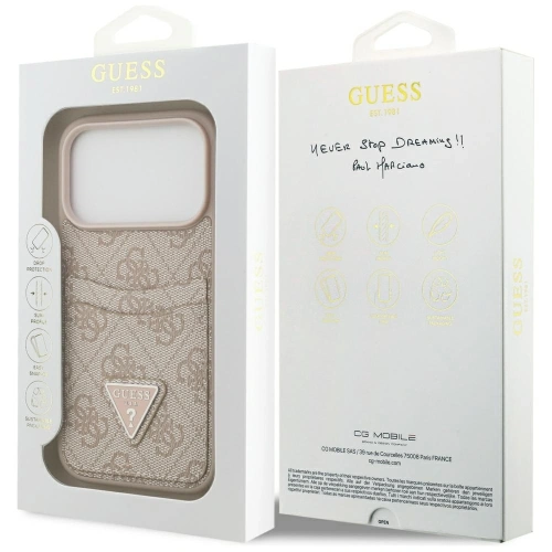 Etui Guess 4G Double Card Triangle do Apple iPhone 17 Pro różowy