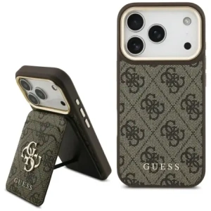 Etui Guess 4G z portfelem MagSafe do Apple iPhone 17 Pro brązowy
