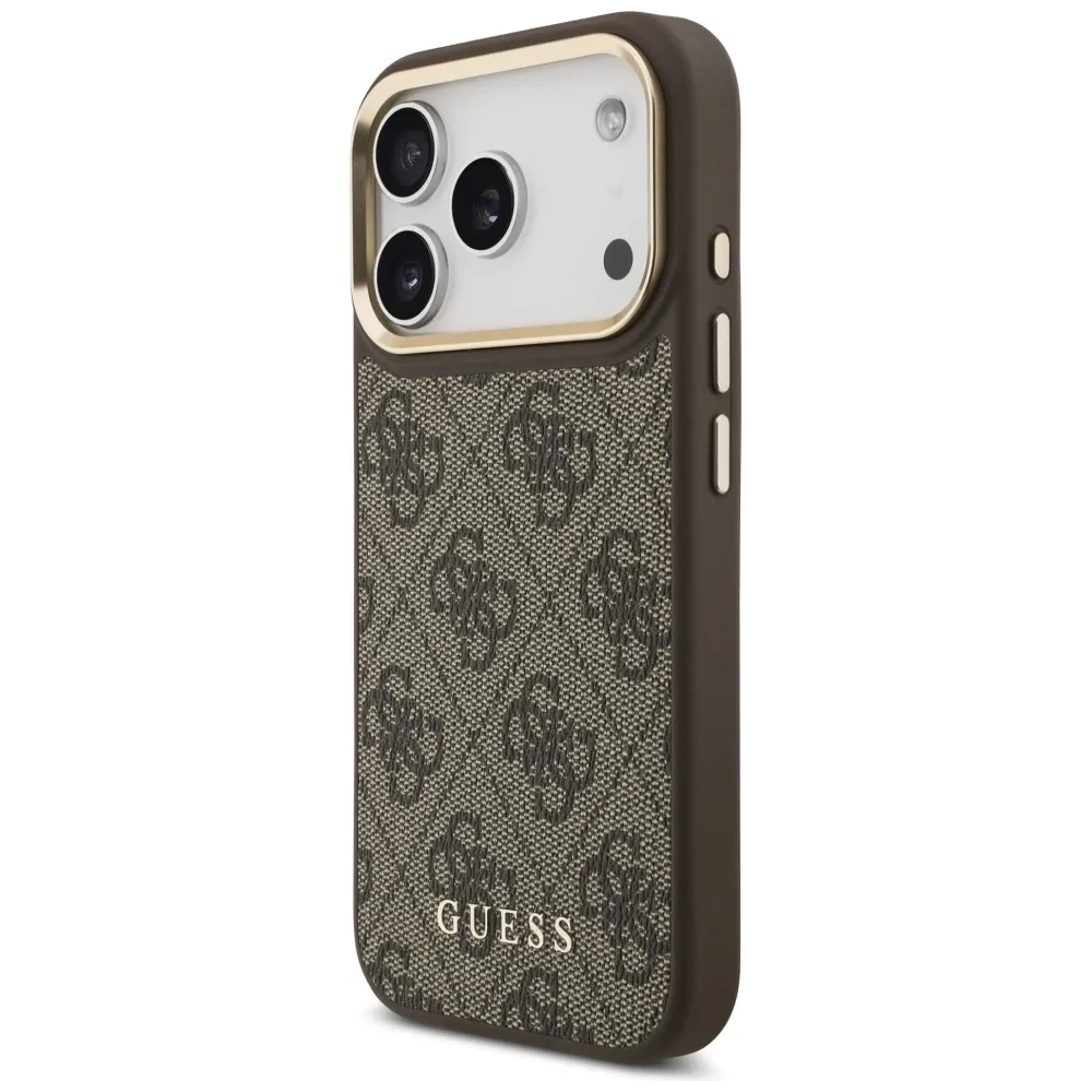 Etui Guess 4G z portfelem MagSafe do Apple iPhone 17 Pro brązowy