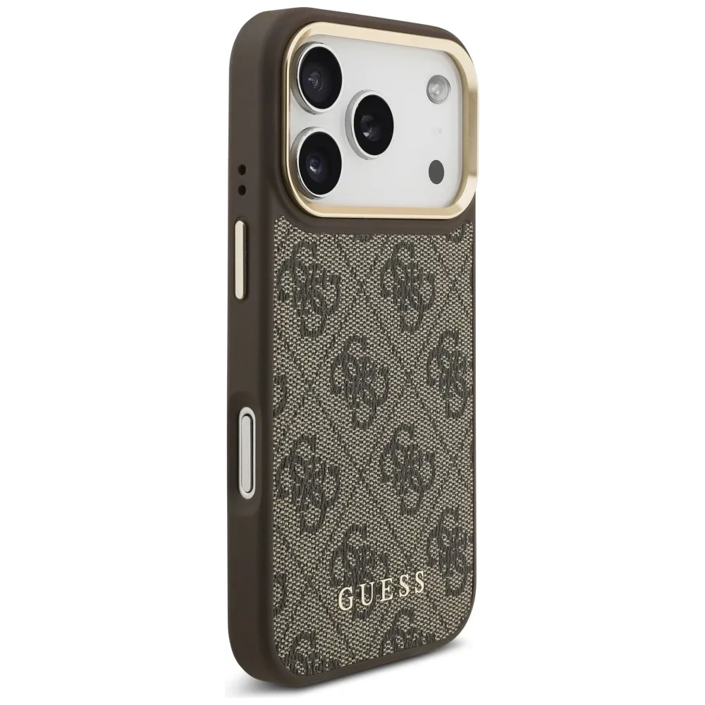 Etui Guess 4G z portfelem MagSafe do Apple iPhone 17 Pro brązowy
