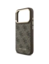 Etui Guess 4G z portfelem MagSafe do Apple iPhone 17 Pro brązowy