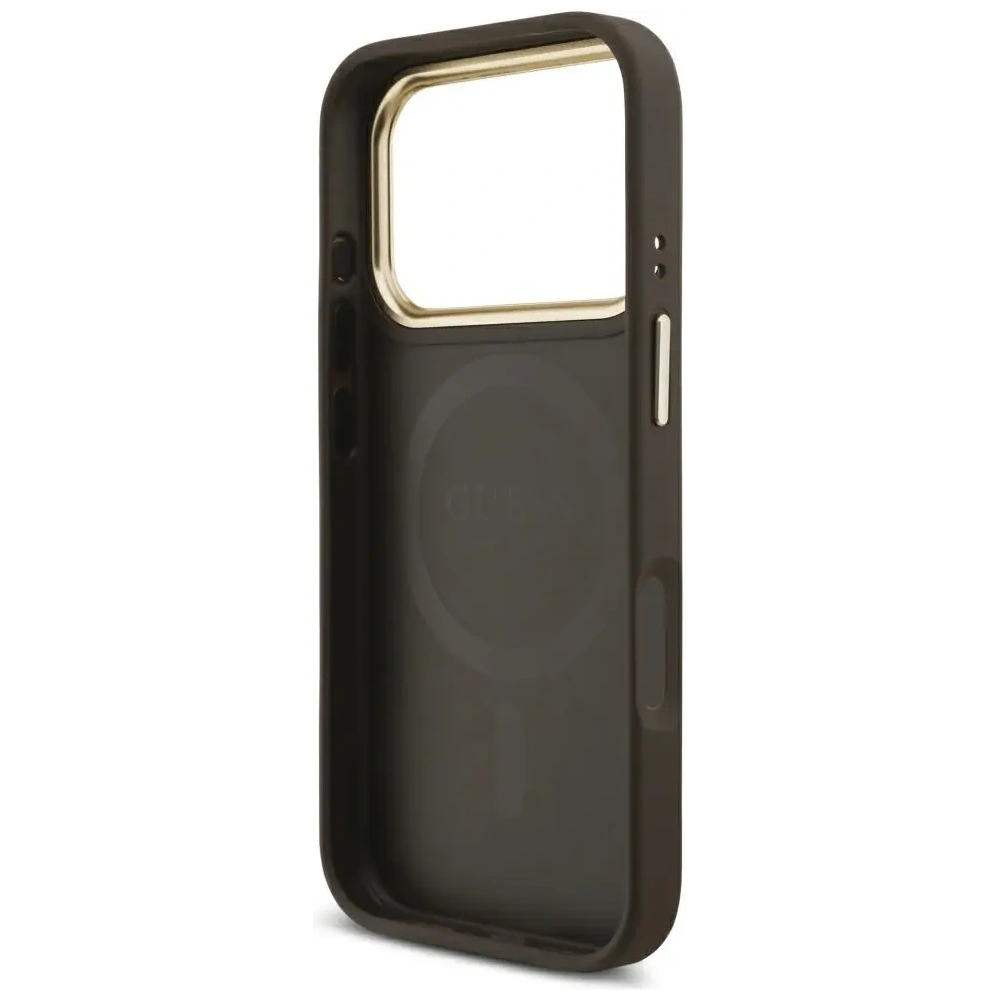 Etui Guess 4G z portfelem MagSafe do Apple iPhone 17 Pro brązowy