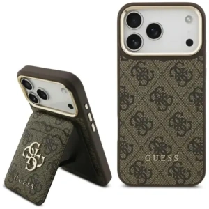 Etui Guess 4G z portfelem MagSafe do Apple iPhone 17 Pro Max brązowy