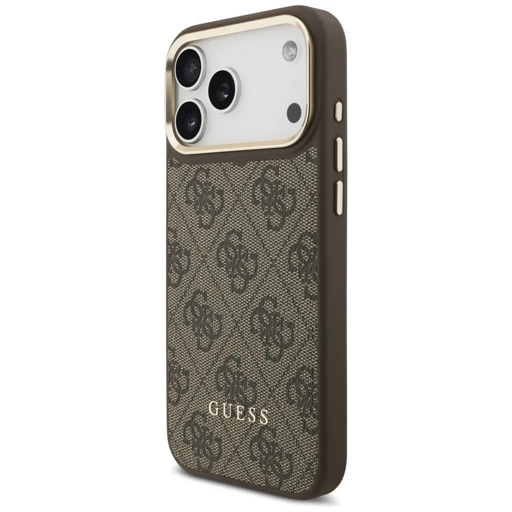 Etui Guess 4G z portfelem MagSafe do Apple iPhone 17 Pro Max brązowy