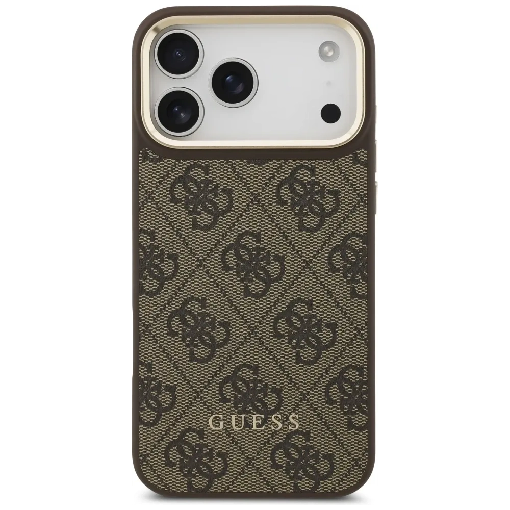 Etui Guess 4G z portfelem MagSafe do Apple iPhone 17 Pro Max brązowy