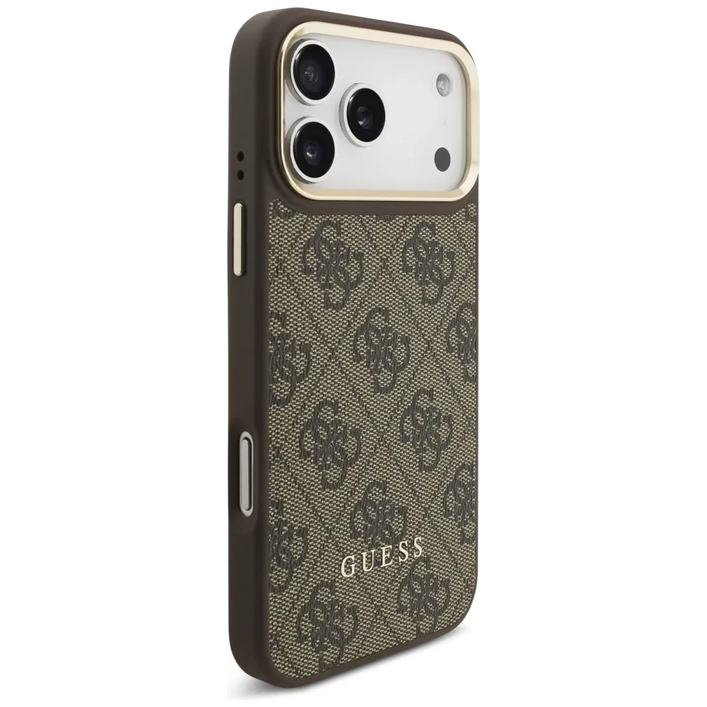 Etui Guess 4G z portfelem MagSafe do Apple iPhone 17 Pro Max brązowy