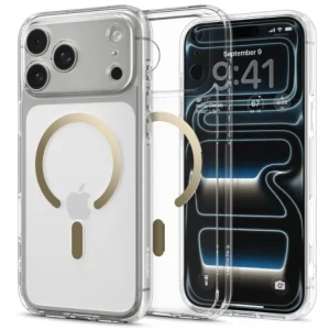 Etui Spigen Ultra Hybrid Mag MagSafe do Apple iPhone 17 Pro Clear/gold