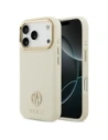 Etui Guess Grained Strass Logo MagSafe do Apple iPhone 17 Pro beżowy