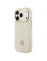 Etui Guess Grained Strass Logo MagSafe do Apple iPhone 17 Pro beżowy