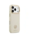 Etui Guess Grained Strass Logo MagSafe do Apple iPhone 17 Pro beżowy