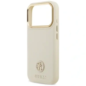 Etui Guess Grained Strass Logo MagSafe do Apple iPhone 17 Pro beżowy