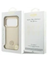 Etui Guess Grained Strass Logo MagSafe do Apple iPhone 17 Pro beżowy
