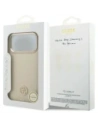 Etui Guess Grained Strass Logo MagSafe do Apple iPhone 17 Pro Max beżowy