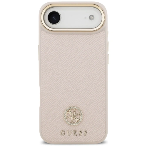 Etui Guess Grained Strass Logo MagSafe do Apple iPhone Air różowy