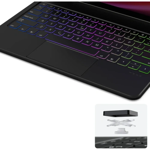 Etui Dux Ducis Keyboard MK Series z klawiaturą Bluetooth do Samsung Galaxy Tab S9+ Plus / S8+ Plus / S7+ Plus czarna