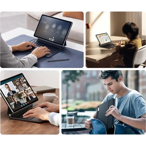 Etui Dux Ducis Keyboard MK Series z klawiaturą Bluetooth do Samsung Galaxy Tab S9 / S8 / S7 czarna