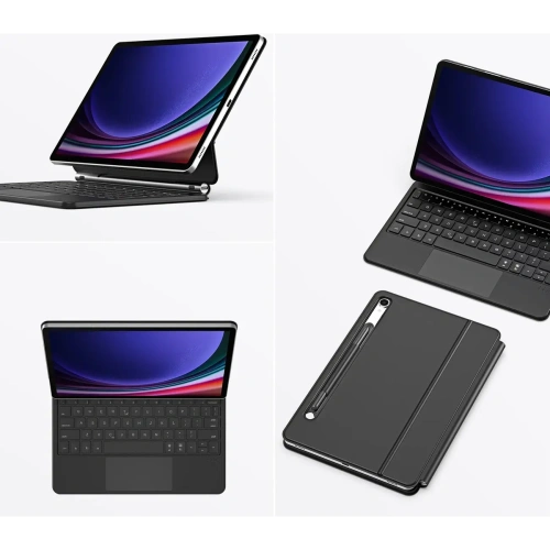 Etui Dux Ducis Keyboard MK Series z klawiaturą Bluetooth do Samsung Galaxy Tab S9 / S8 / S7 czarna