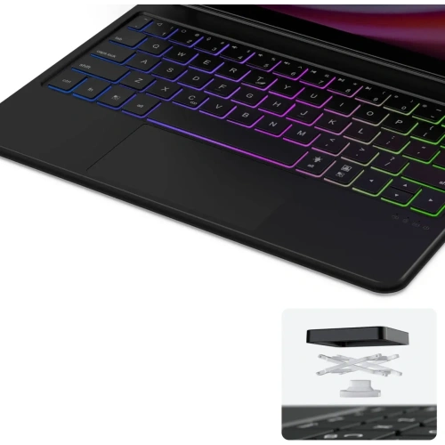 Etui Dux Ducis Keyboard MK Series z klawiaturą Bluetooth do Samsung Galaxy Tab S9 / S8 / S7 czarna