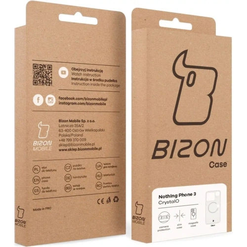 Etui z pierścieniem magnetycznym Bizon Case CrystalO do Nothing Phone (3) przezroczyste