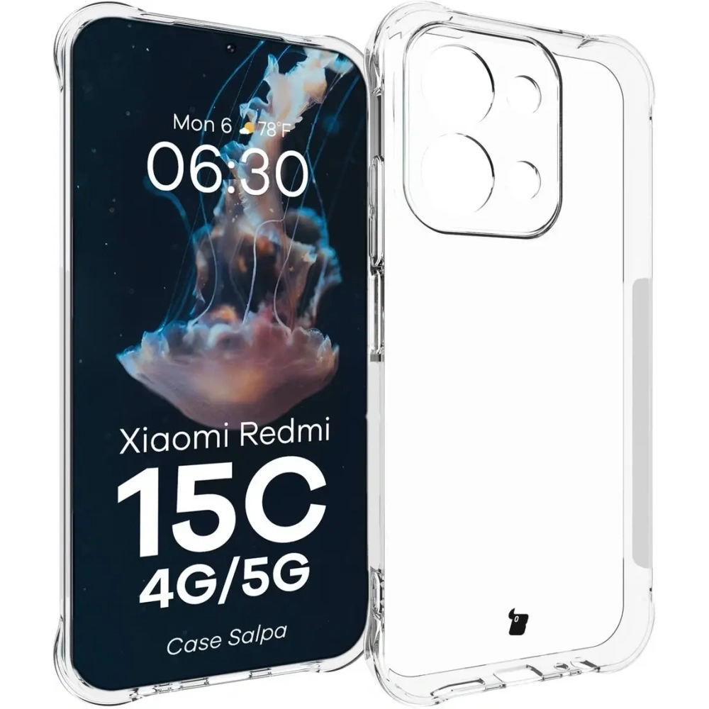 Elastyczne etui Bizon Case Salpa do Xiaomi Redmi 15C 4G / 5G przezroczyste