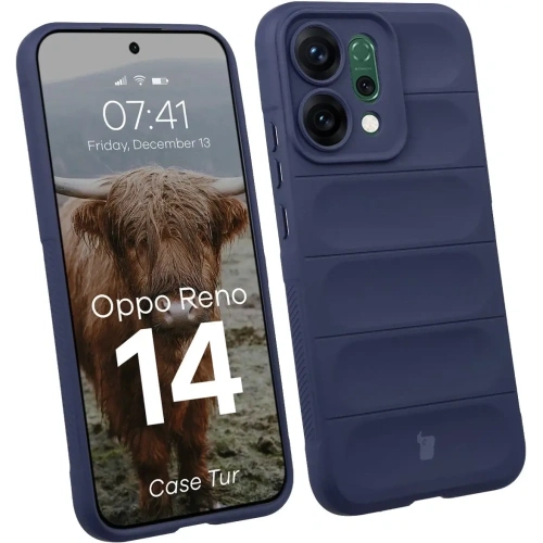 Pancerne etui Bizon Case Tur do Oppo Reno 14 granatowe
