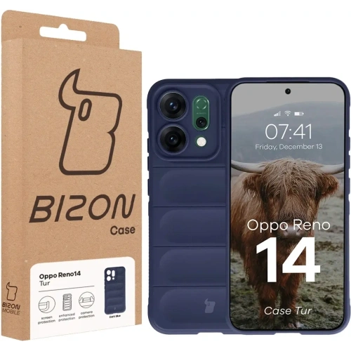 Pancerne etui Bizon Case Tur do Oppo Reno 14 granatowe