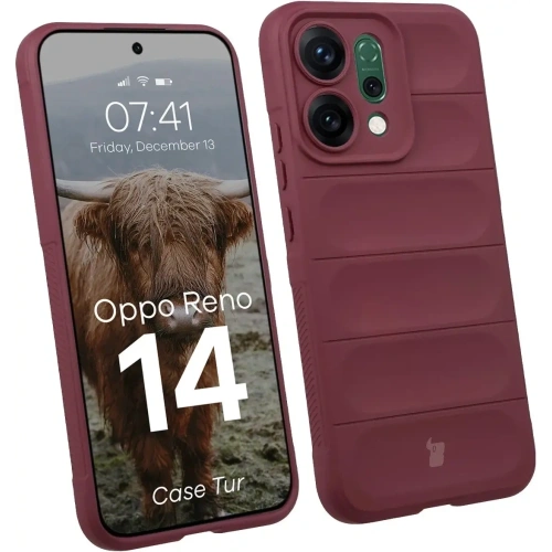 Pancerne etui Bizon Case Tur do Oppo Reno 14 burgundowe