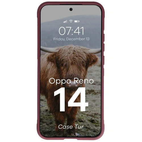 Pancerne etui Bizon Case Tur do Oppo Reno 14 burgundowe