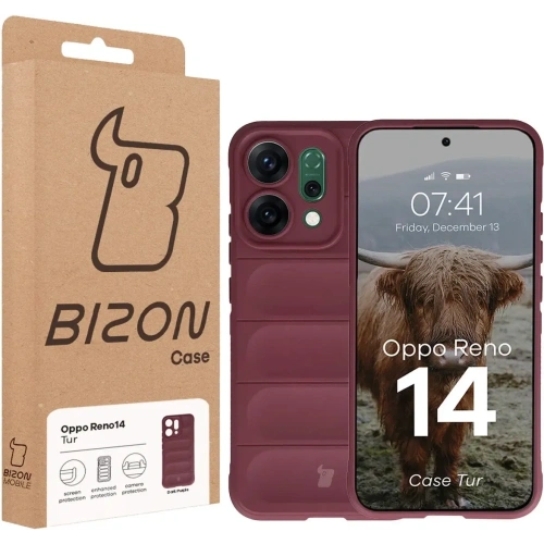 Pancerne etui Bizon Case Tur do Oppo Reno 14 burgundowe