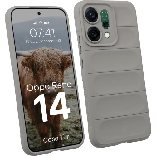 Pancerne etui Bizon Case Tur do Oppo Reno 14 jasnoszare