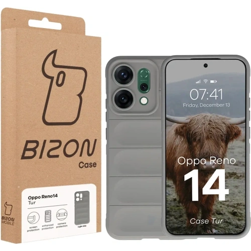 Pancerne etui Bizon Case Tur do Oppo Reno 14 jasnoszare