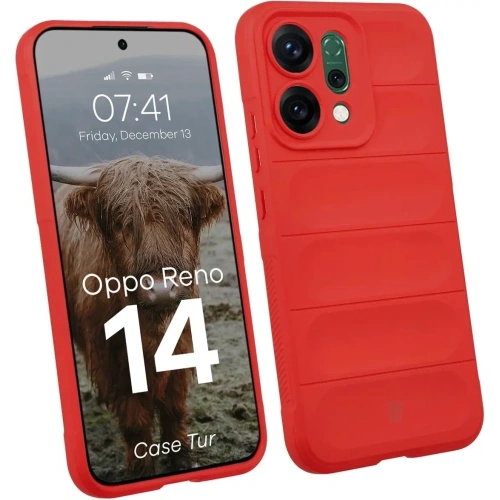 Pancerne etui Bizon Case Tur do Oppo Reno 14 czerwone