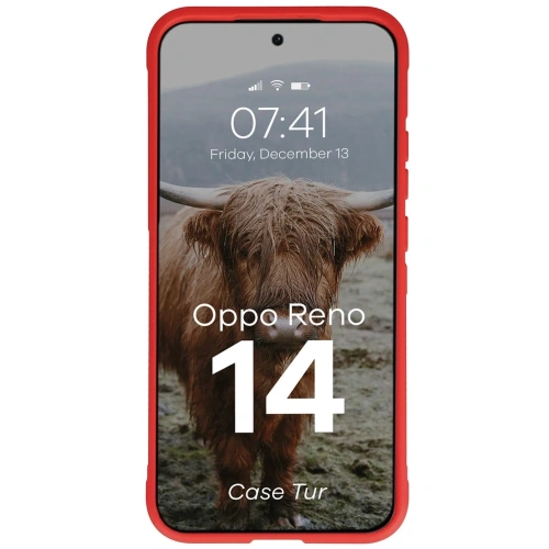 Pancerne etui Bizon Case Tur do Oppo Reno 14 czerwone
