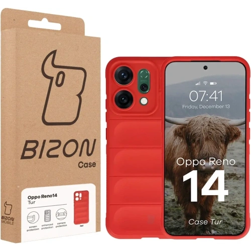 Pancerne etui Bizon Case Tur do Oppo Reno 14 czerwone