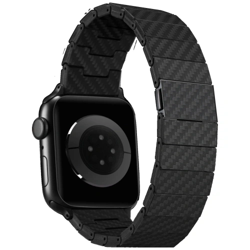 Pasek PITAKA Carbon Fiber Modern do Apple Watch 1/2/3/4/5/6/7/8/9/10/11/SE/SE 3/Ultra/Ultra 2/Ultra 3 czarno szary