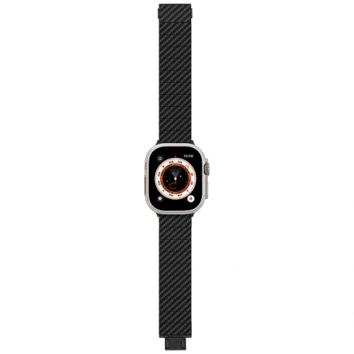 Pasek PITAKA Carbon Fiber Modern do Apple Watch 1/2/3/4/5/6/7/8/9/10/11/SE/SE 3/Ultra/Ultra 2/Ultra 3 czarno szary