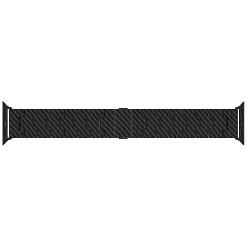 Pasek PITAKA Carbon Fiber Retro do Apple Watch 1/2/3/4/5/6/7/8/9/10/11/SE/SE 3/Ultra/Ultra 2/Ultra 3 czarno szary